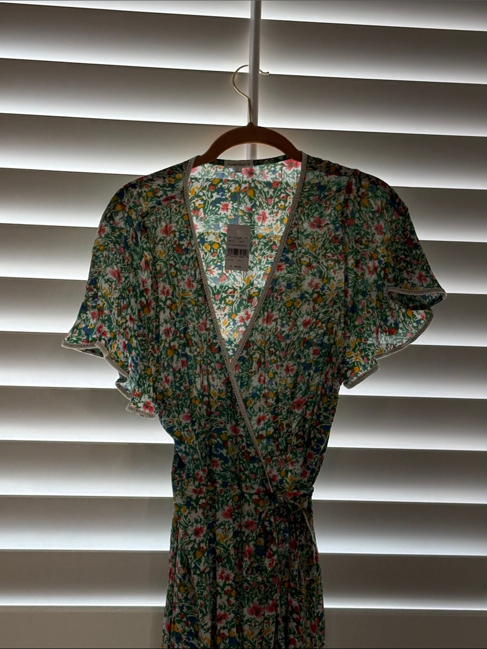 Poupette St. Barth Green Floral Tie-Waist Maxi Dress